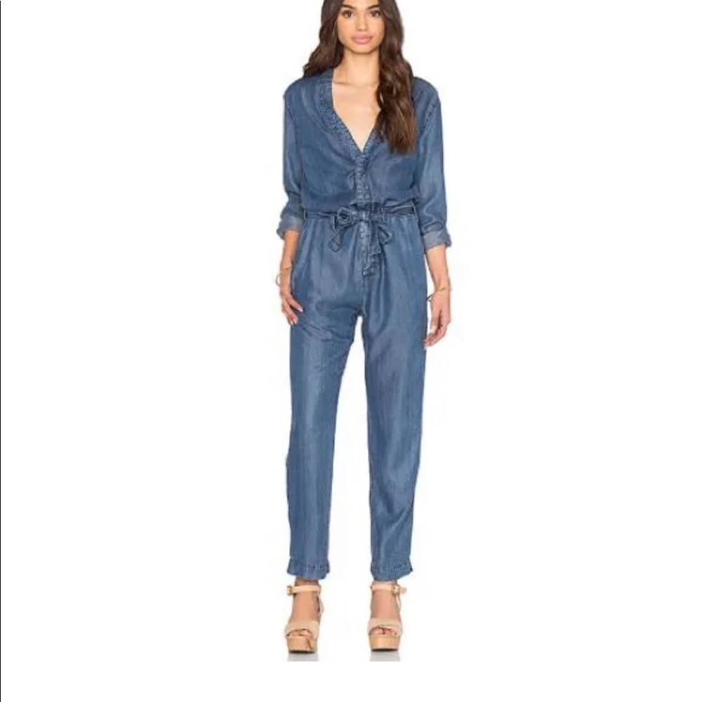 Free People Denim Jumpsuit